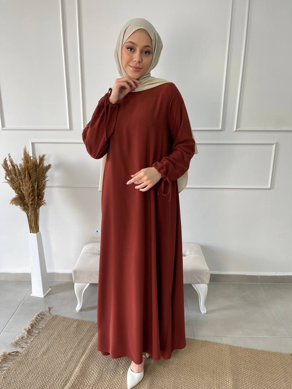 Abaya Mira coquelicot