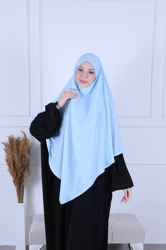 Khimar soie de médine Céleste