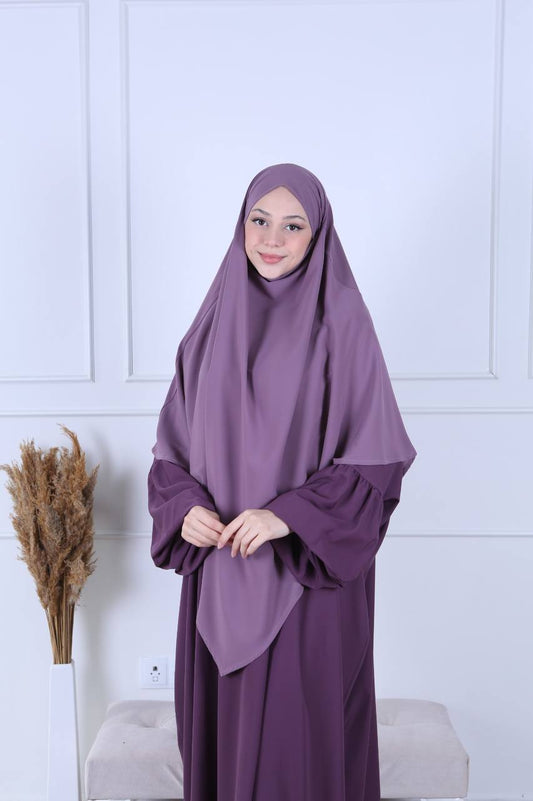 Khimar soie de médine Mauve