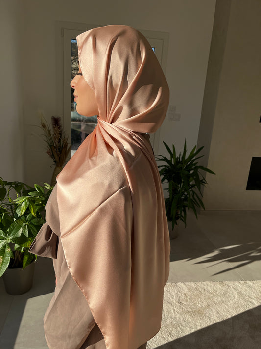 Hijab Satin SEDEF Pêche