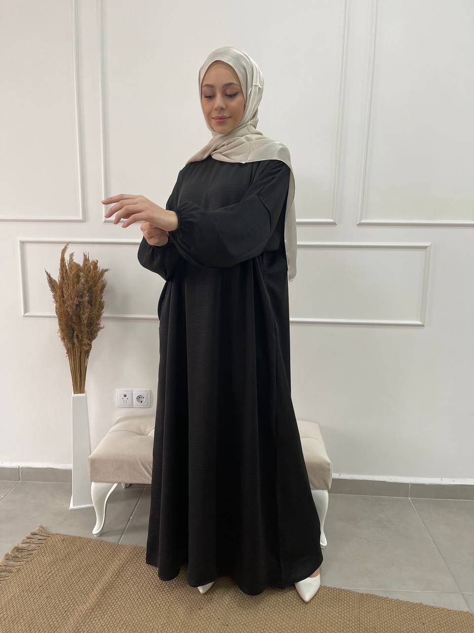 Abaya Jazz Satiné Noir