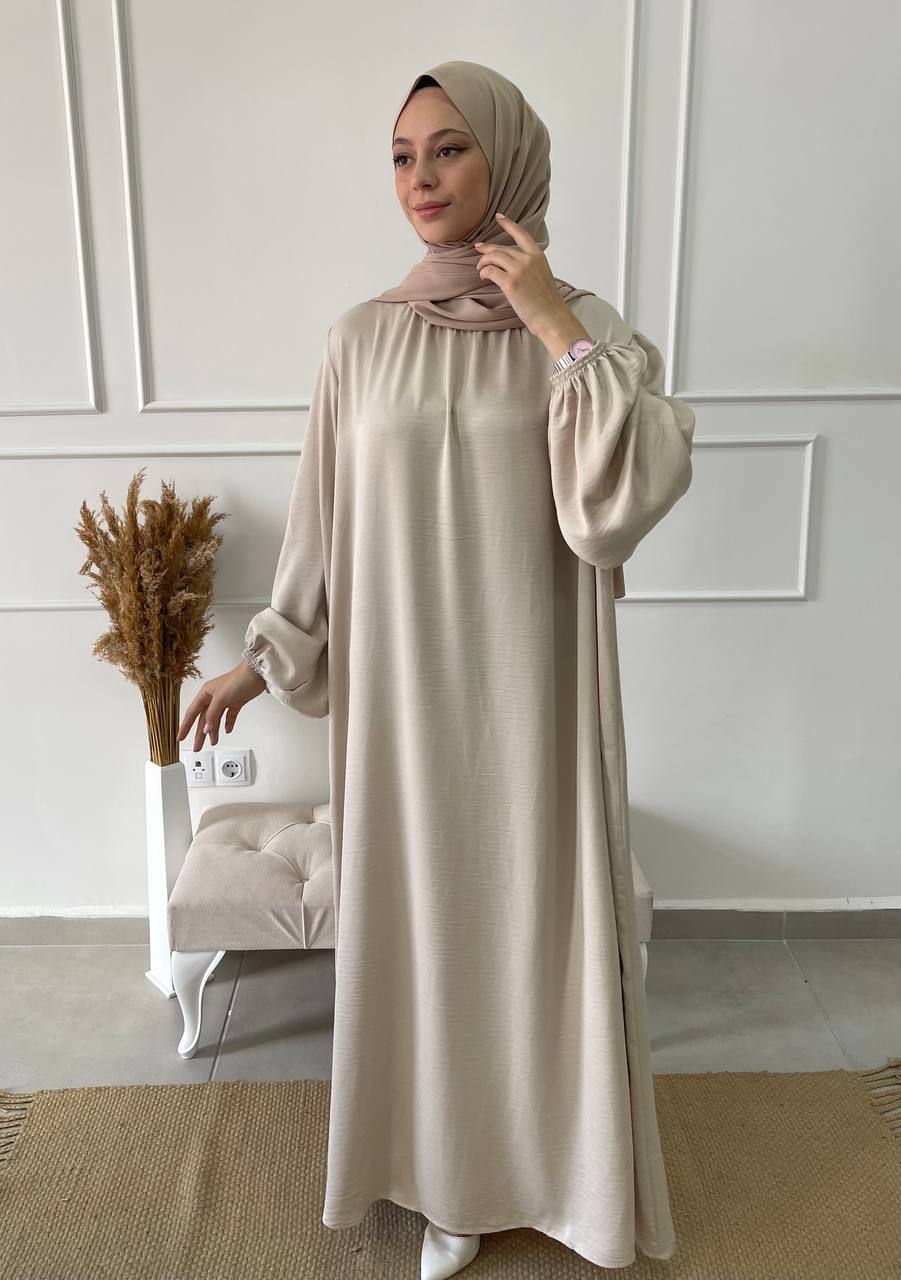 Abaya jazz satinée perle