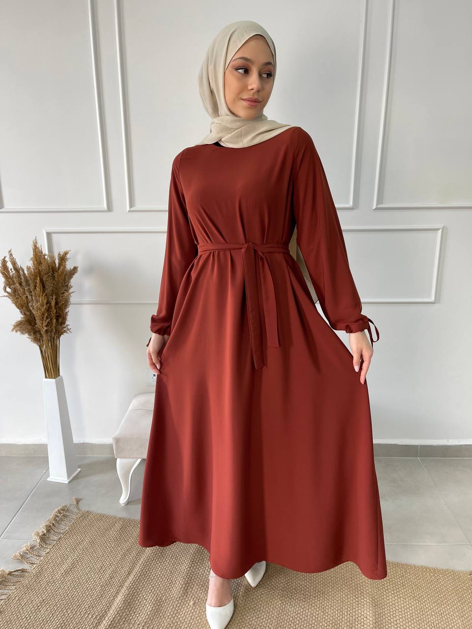 Abaya Mira coquelicot