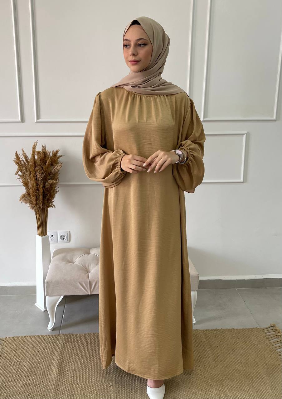 Abaya jazz satinée gold