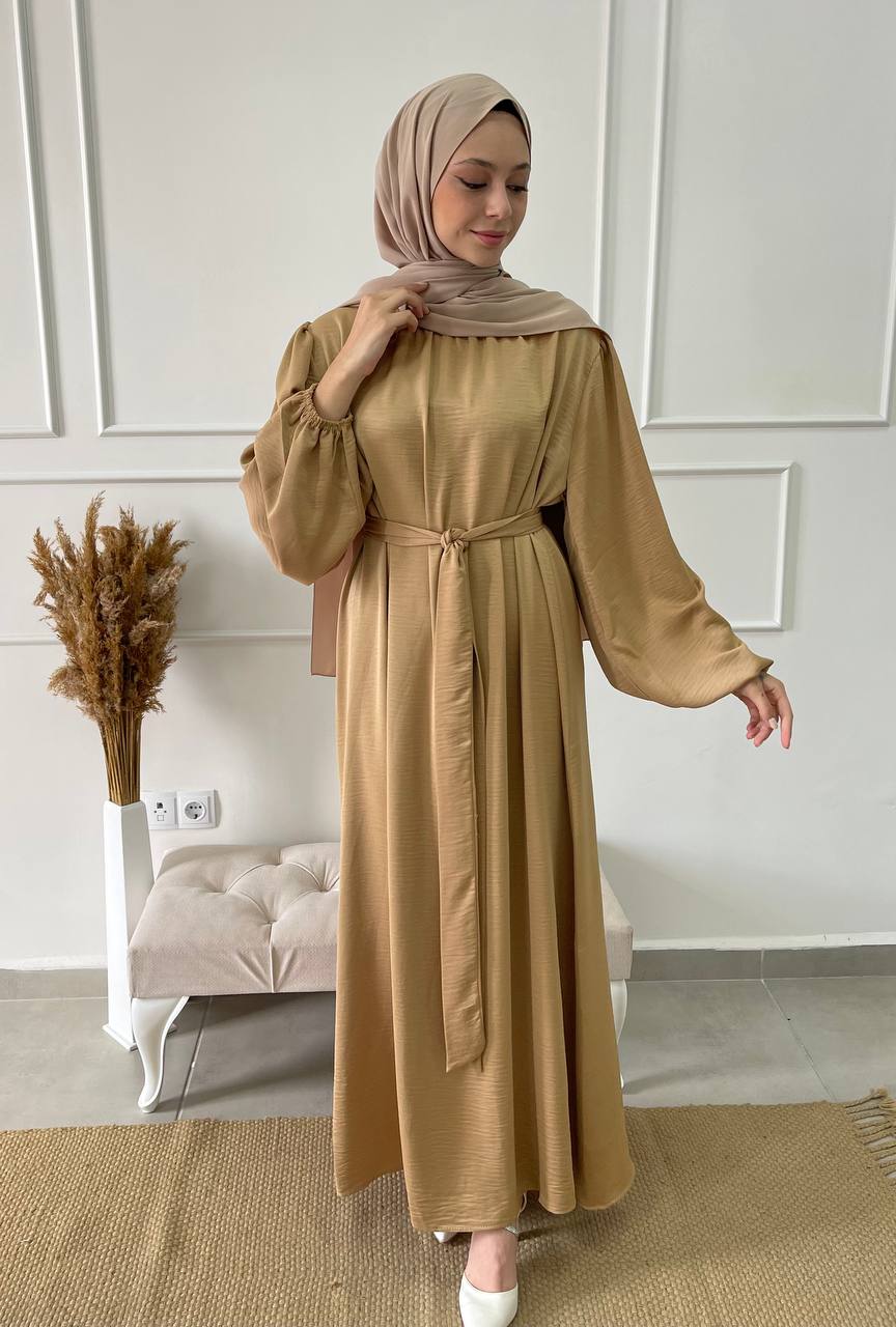 Abaya jazz satinée gold