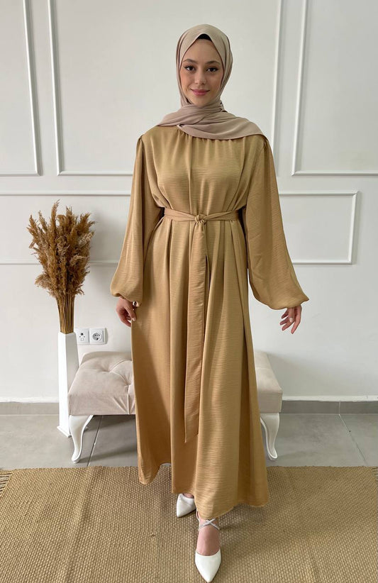 Abaya jazz satinée gold