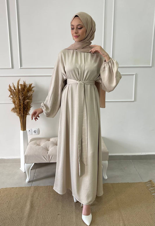 Abaya jazz satinée perle